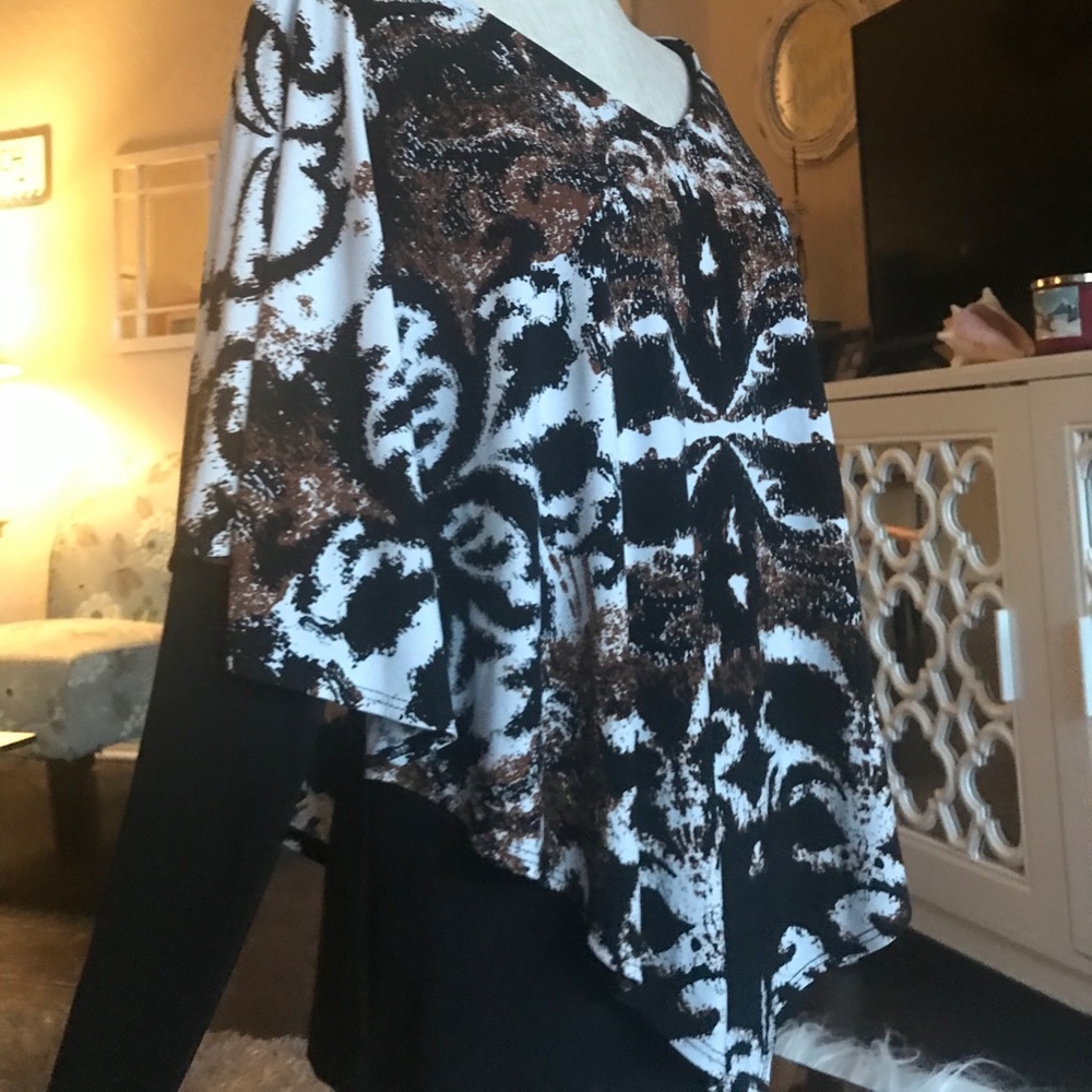 Frank Lyman animal print pattern swag shirt sz 6